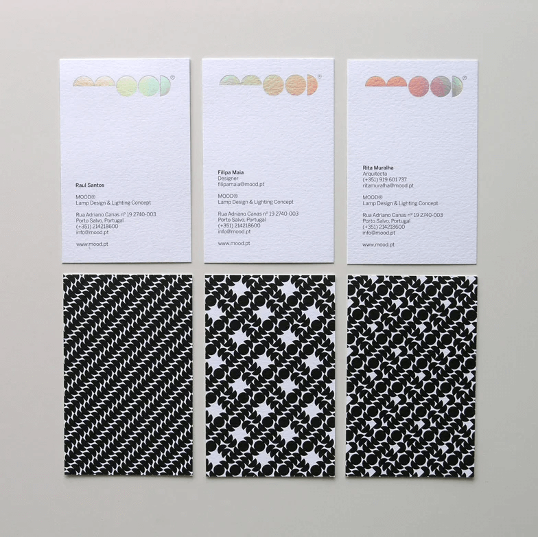 Cartões de visita Mood